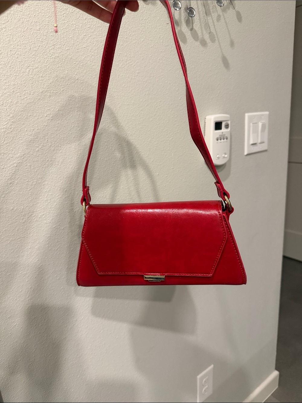 Primark Red Shoulder Bag with Structured Flap